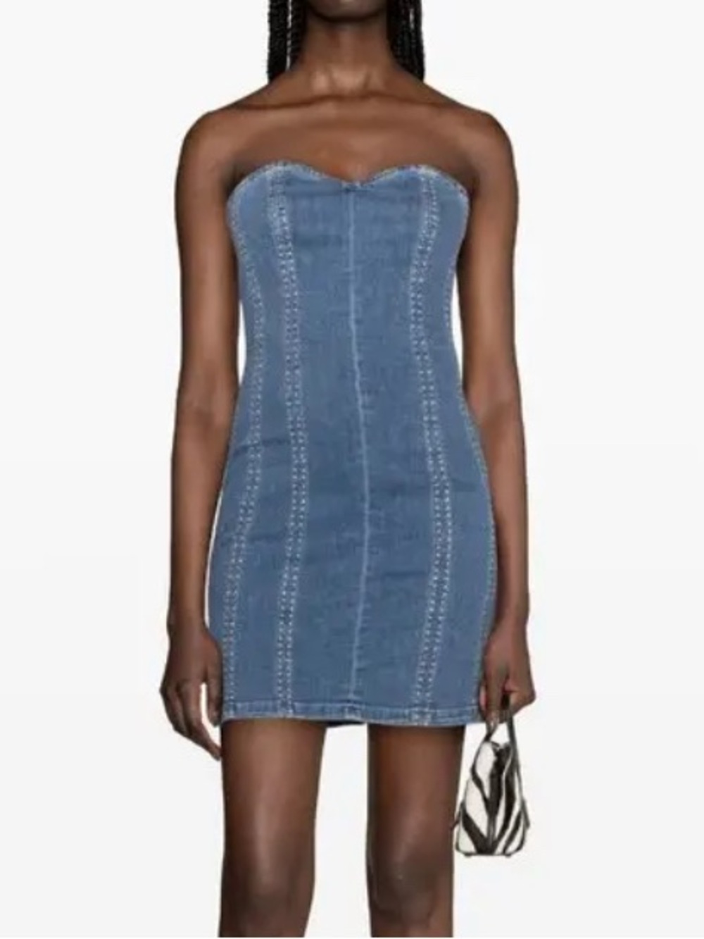 LIU JO  Rhinestone-Embellished Denim Minidress
$183